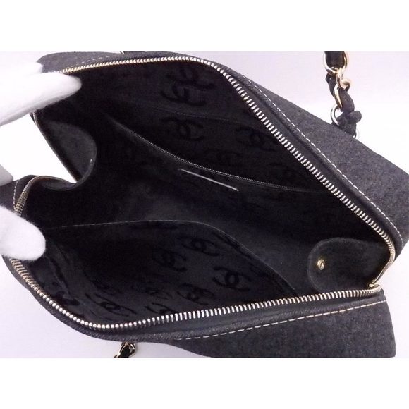 Chanel Wild Stitch Wool Chain Shoulder Bag Gray - Picture 4 of 5